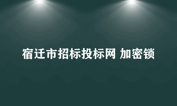 宿迁市招标投标网 加密锁