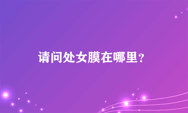 请问处女膜在哪里？