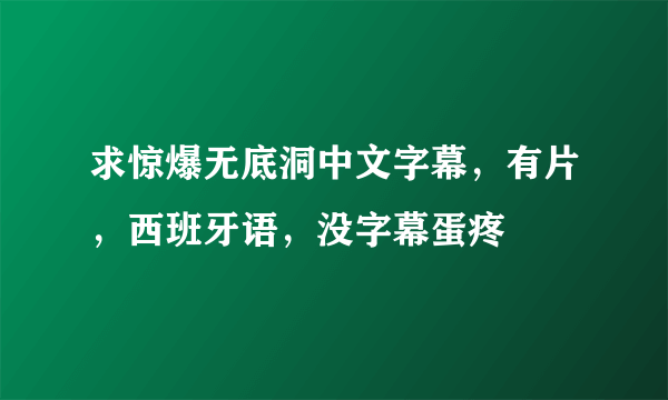 求惊爆无底洞中文字幕，有片，西班牙语，没字幕蛋疼