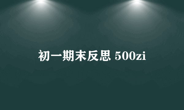 初一期末反思 500zi