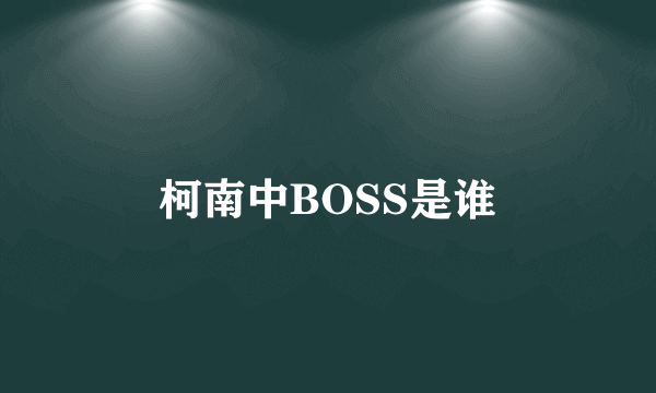 柯南中BOSS是谁