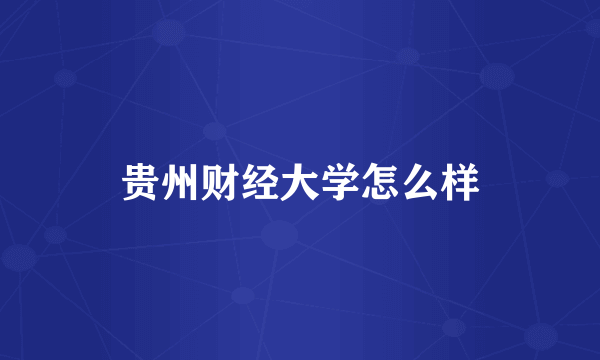 贵州财经大学怎么样