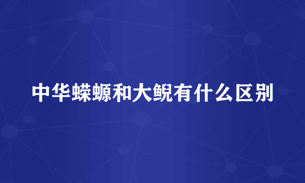 中华蝾螈和大鲵有什么区别