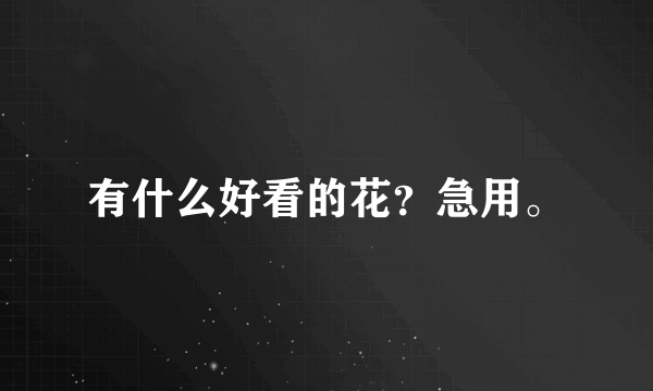 有什么好看的花？急用。