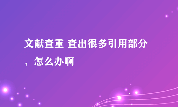 文献查重 查出很多引用部分，怎么办啊