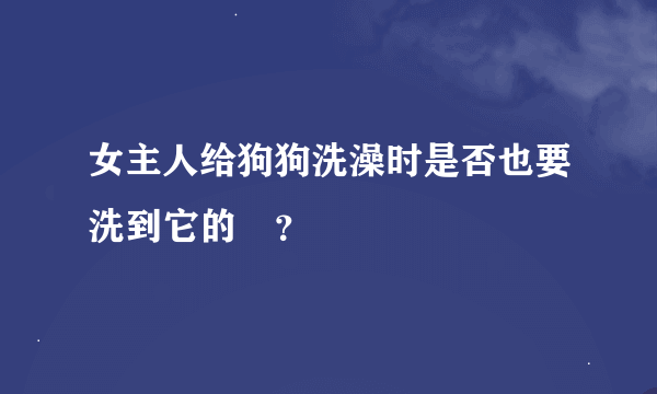 女主人给狗狗洗澡时是否也要洗到它的屌？