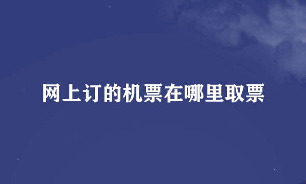 网上订的机票在哪里取票