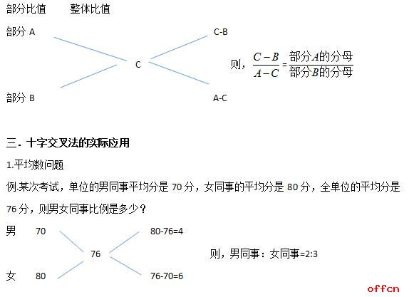 公务员考试题十字交叉法