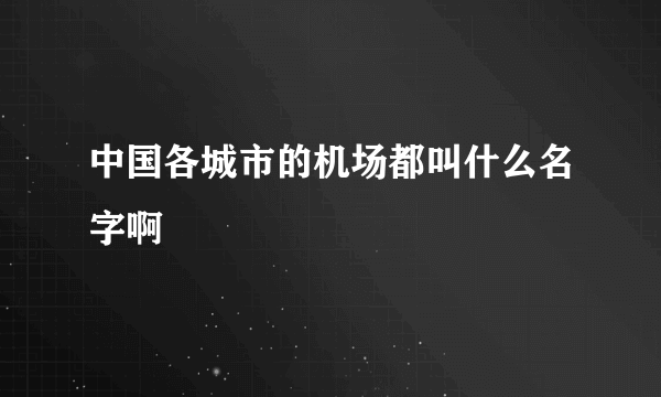中国各城市的机场都叫什么名字啊