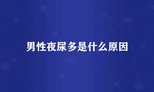 男性夜尿多是什么原因