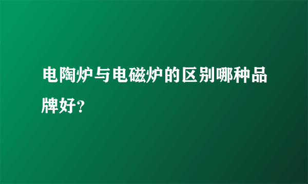 电陶炉与电磁炉的区别哪种品牌好？