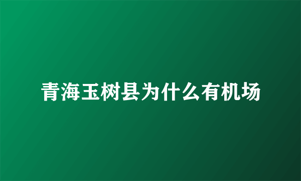 青海玉树县为什么有机场