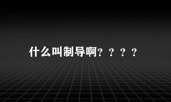 什么叫制导啊？？？？