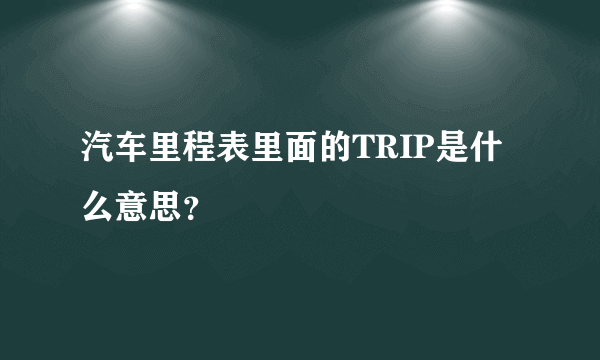 汽车里程表里面的TRIP是什么意思？