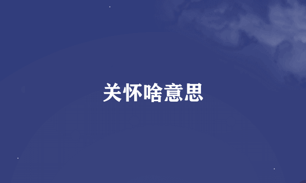 关怀啥意思