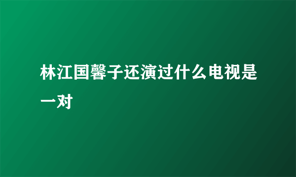 林江国馨子还演过什么电视是一对