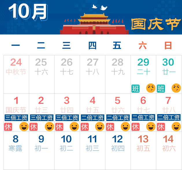 国庆节放假怎么放的