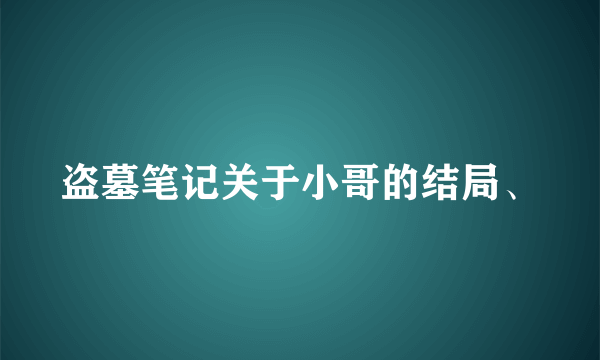 盗墓笔记关于小哥的结局、