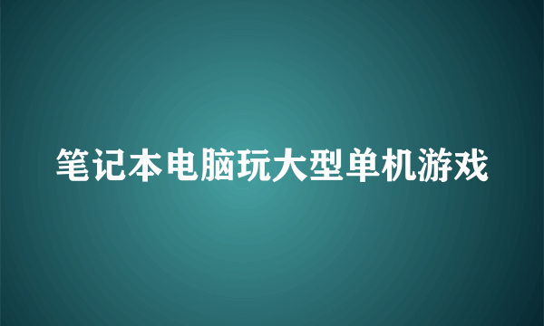 笔记本电脑玩大型单机游戏