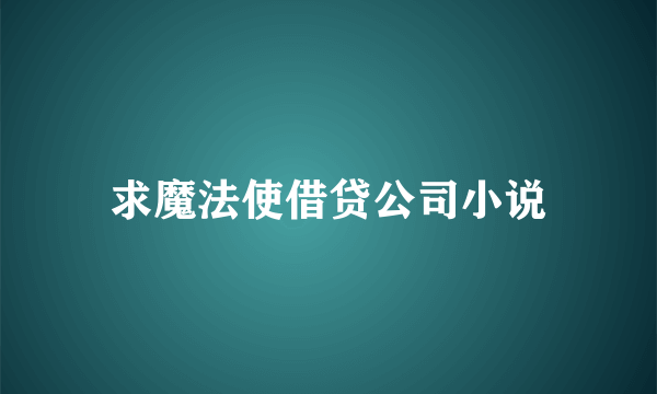 求魔法使借贷公司小说