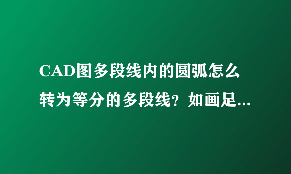 CAD图多段线内的圆弧怎么转为等分的多段线？如画足球场的圆弧部分，在不分解的情况下转为等分的闭合多段线