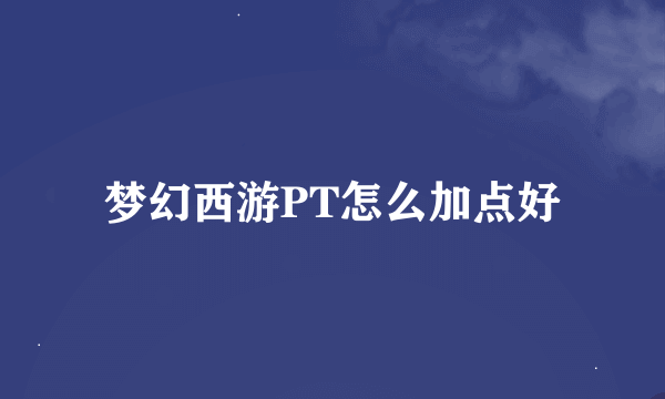 梦幻西游PT怎么加点好