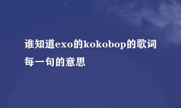 谁知道exo的kokobop的歌词每一句的意思