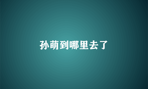孙萌到哪里去了