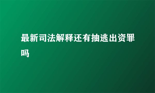 最新司法解释还有抽逃出资罪吗