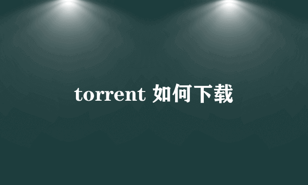 torrent 如何下载