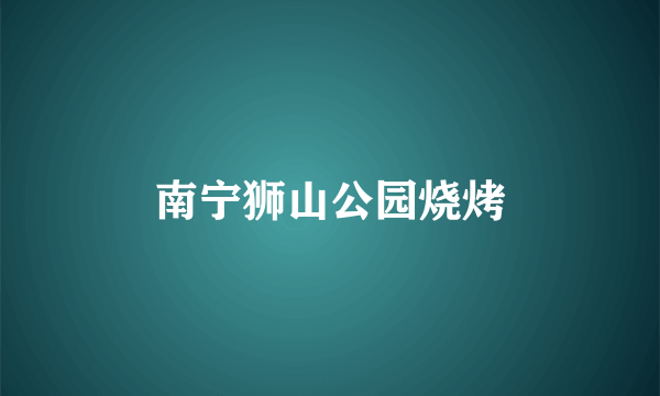 南宁狮山公园烧烤