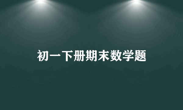 初一下册期末数学题