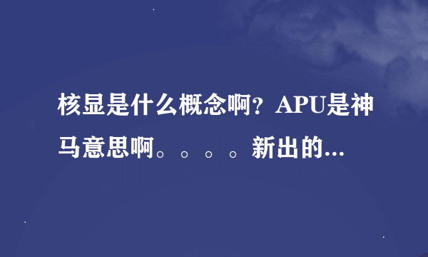 核显是什么概念啊？APU是神马意思啊。。。。新出的技术想了解哈