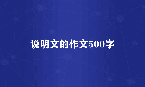 说明文的作文500字