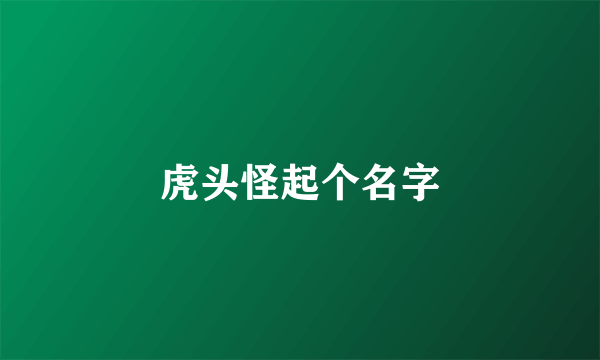 虎头怪起个名字