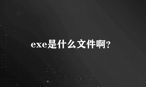 exe是什么文件啊？