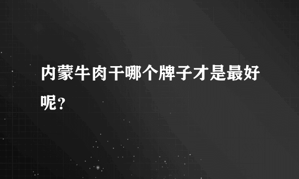 内蒙牛肉干哪个牌子才是最好呢？