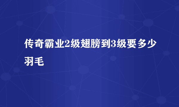 传奇霸业2级翅膀到3级要多少羽毛