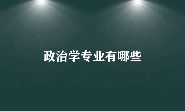 政治学专业有哪些
