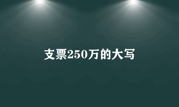 支票250万的大写