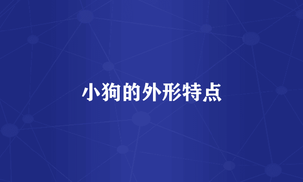 小狗的外形特点