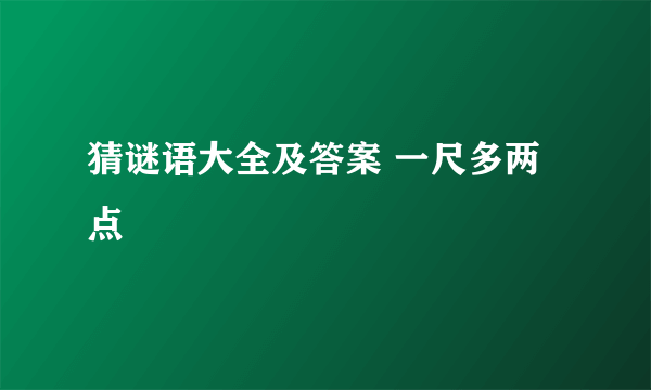 猜谜语大全及答案 一尺多两点