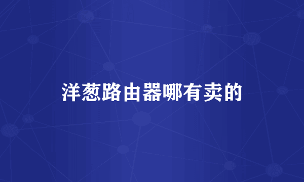 洋葱路由器哪有卖的