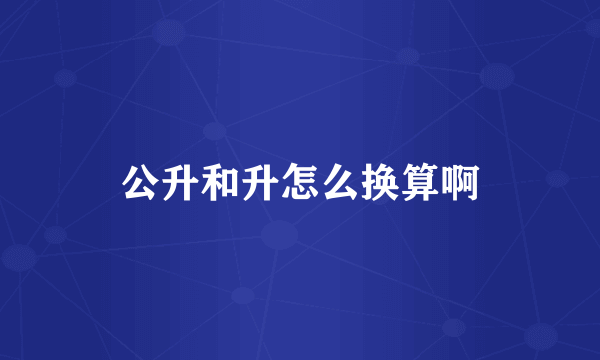 公升和升怎么换算啊