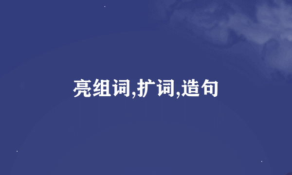 亮组词,扩词,造句