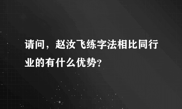请问，赵汝飞练字法相比同行业的有什么优势？