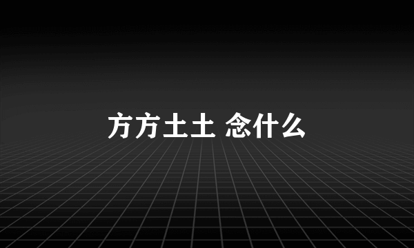 方方土土 念什么