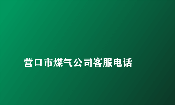 
营口市煤气公司客服电话
