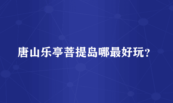 唐山乐亭菩提岛哪最好玩？