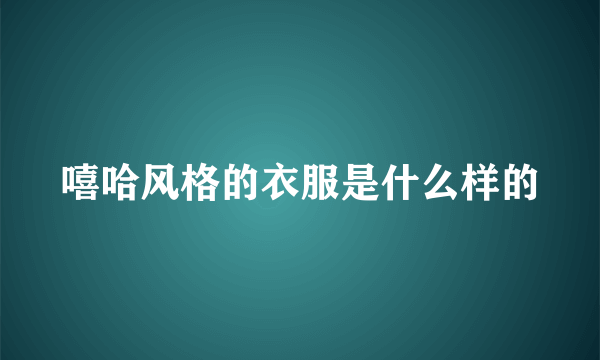 嘻哈风格的衣服是什么样的